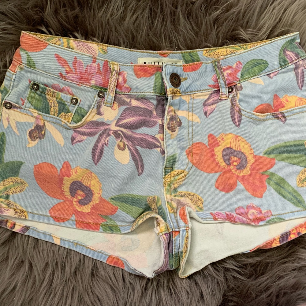 Pacsun Floral Denim Shorts Size 7